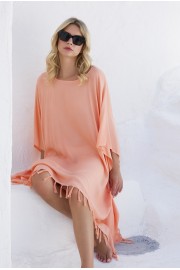 PONCHO SHORT PLAINCOLOUR WITH FRINGES IND/SIA